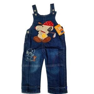 Infant Denim Leg Overalls cotton- baby sz 8 months Snoopy dog Golfing